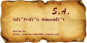 Sáfrán Adeodát névjegykártya